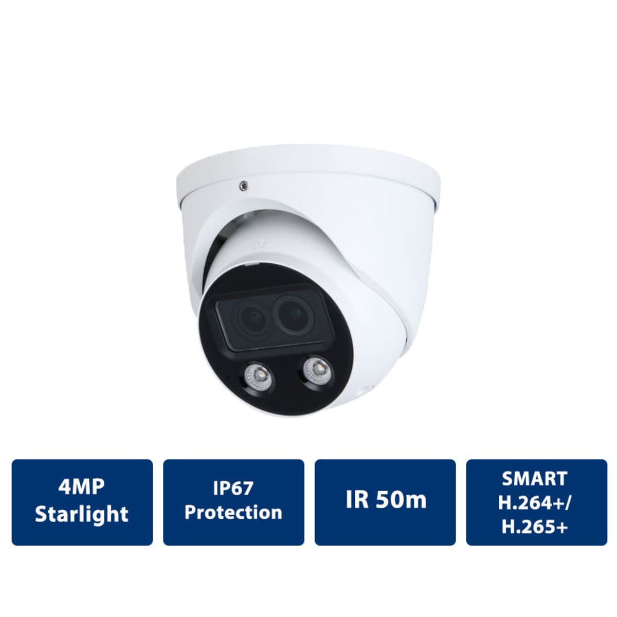 DUAL-LENS AI FULL-COLOR 24/7 4MP IP TURRET FIXED LENS | ALLSMART